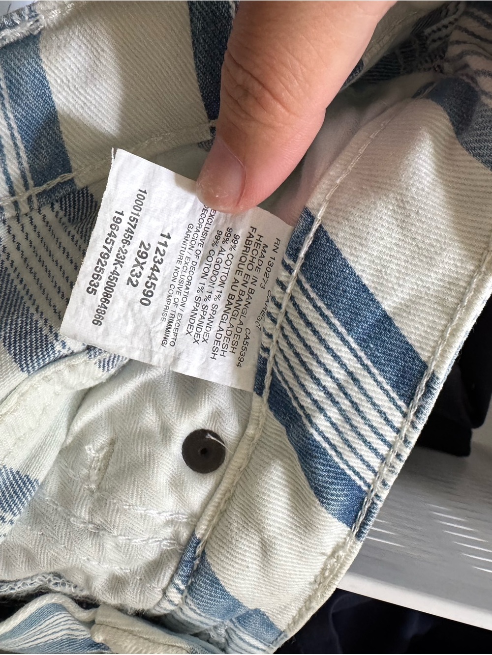 Wrangler Retro Bailey Striped Light Blue and White Flare Jeans Size 29 - Picture 7 of 11